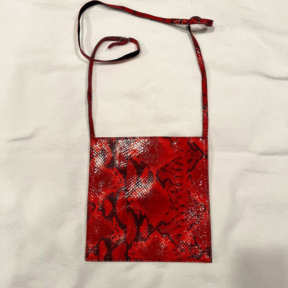 Herve Masson Snake Skin Pattern Shoulder Bag